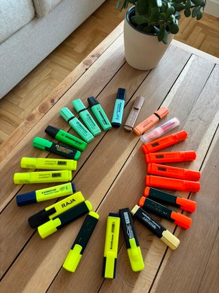Lote 20 Marcadores Fluorescentes Variados