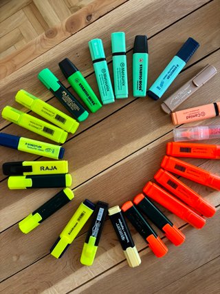 Lote 20 Marcadores Fluorescentes Variados
