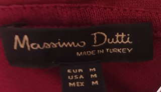 Camisa lino Massimo Dutti burdeos