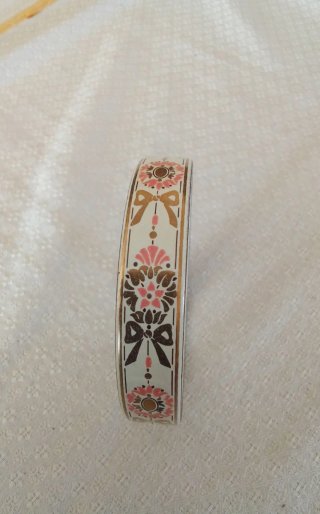 Bracciale vintage floreale bianco e rosa