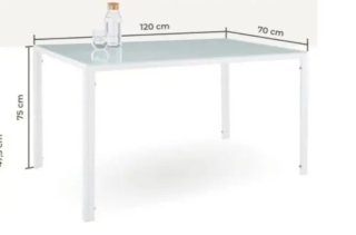 Mesa de comedor/cocina cristal y metal.