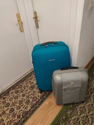 2 Maletas Trolley Viaje (Plata y Turquesa)