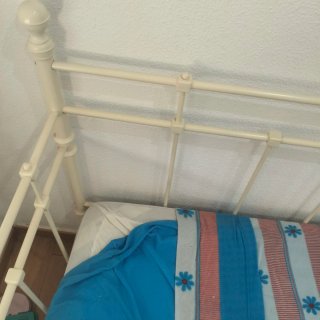 Cama de forja individual blanca