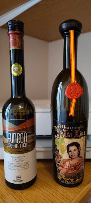 2 Botellas Cristal Vacías La Kika y Rincón Subbéti