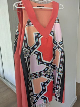 Vestido estampado geométrico mujer