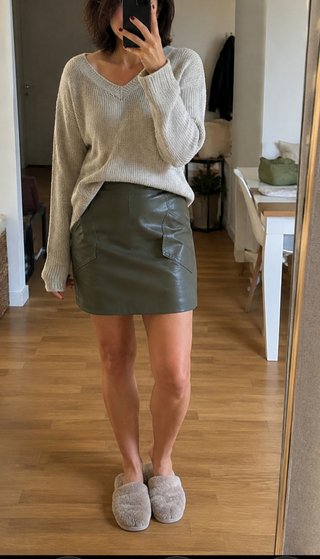 Gonna OVS similpelle verde taglia L