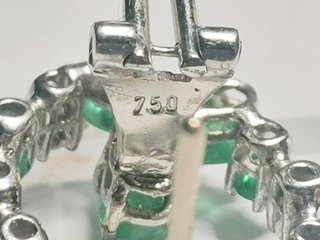 Pendientes Oro 18k Esmeraldas y Diamantes
