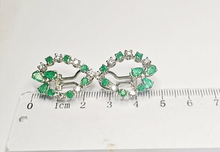 Pendientes Oro 18k Esmeraldas y Diamantes