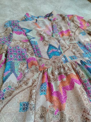 Vestido estampado patchwork