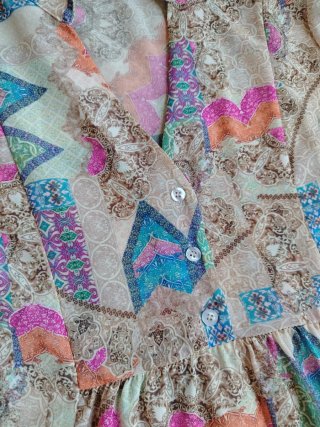 Vestido estampado patchwork