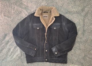 Chaqueta Schott Piel verde oscuro Forro Borrego