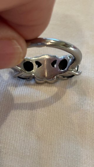 Anillo Tous Corazón Negro Plata