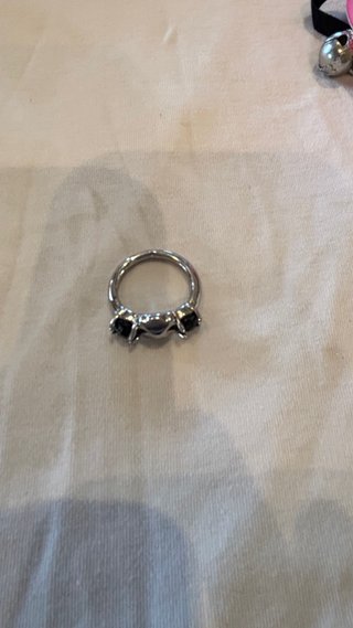 Anillo Tous Corazón Negro Plata