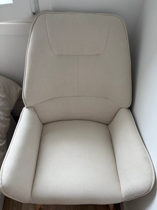 Butaca Beige Tela y Madera