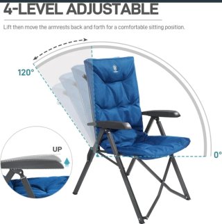 Silla Plegable Ever Advance Azul/Negra 4 posicione