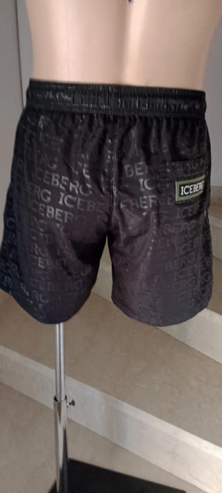 Costume mare uomo Iceberg nero con stampa