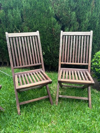 4 Sillas de Jardín Teca Plegables