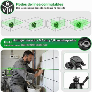 Nivel Láser Huepar 703TR Verde Autonivelante