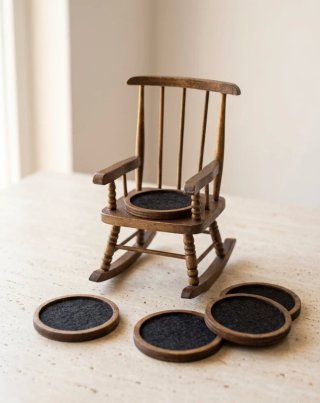 Posavasos de madera estilo vintage