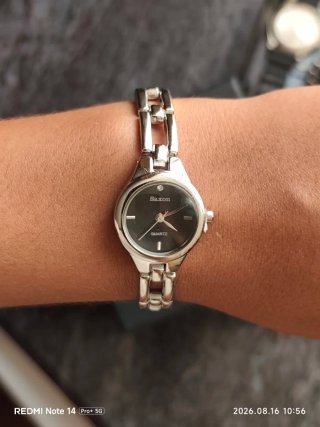 Reloj SAXON Cuarzo Negro y Plateado