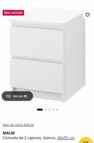 Mesitas de noche MALM Ikea blanca