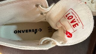 Converse Blancas Corazones Rojos Talla [Talla]