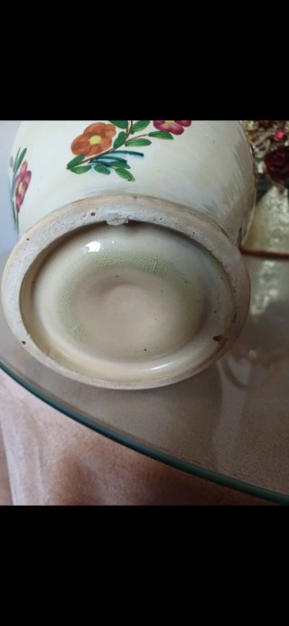 Doppio boccale vintage decorato a mano con fiori
