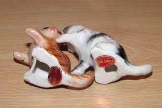 10 gatos miniatura algunos Bone China sello número