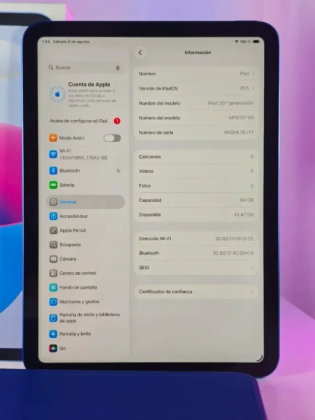 IMPECABLE iPad 10ª Gen Azul