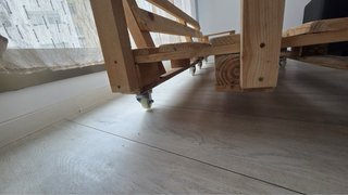 Sofá Palets Pulido con Ruedas 180x70x25