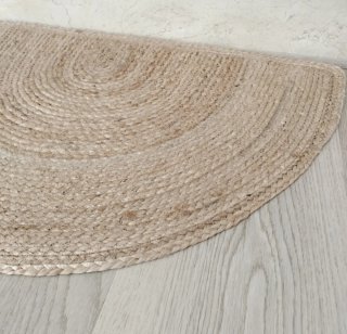 Alfombra Media Luna Yute Natural Estilo Nórdico