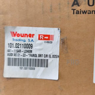 FARO DERECHO AUDI A6 NUEVO 10102110009