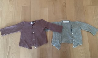 Conjunto 2 cardigans algodón bebé punto. 3-6 meses