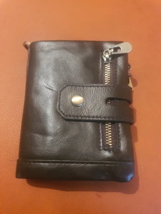 Regalo Cartera de piel marrón con cremallera