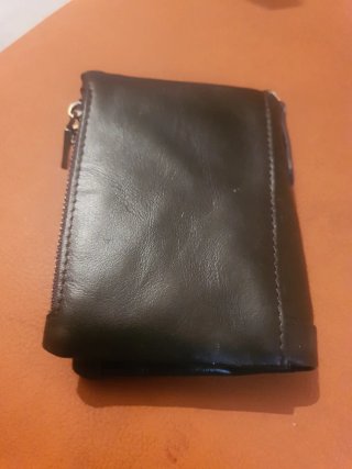 Regalo Cartera de piel marrón con cremallera