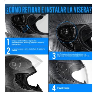 Casco Moto Integral Favoto Carbono talla L