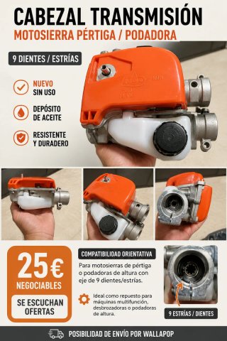 Cabezal transmisión motosierra 9 dientes