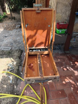 Caballete de pintor de madera años 60