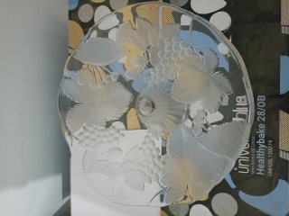 Plato decorativo cristal uvas