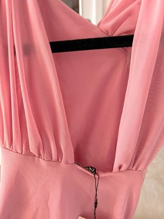 Top Zara rosa drapeado elegante