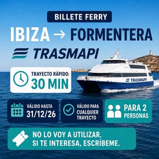 Ferry ibiza formentera en fast ferry 30 min para 2