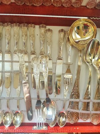 Cubertería Plata ARG800 Bañada 90 Piezas
