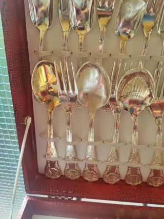 Cubertería Plata ARG800 Bañada 90 Piezas