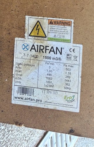 Extractor Aire AIRFAN 1500 m³/h