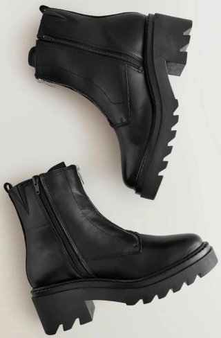 Botines de plataforma negros de cuero