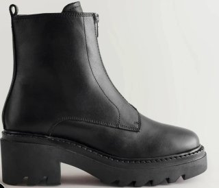 Botines de plataforma negros de cuero