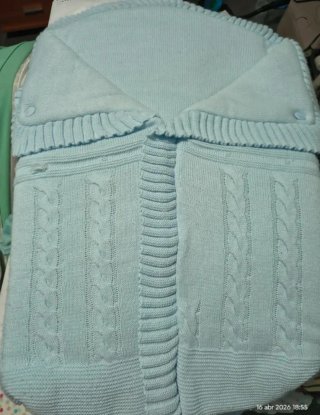 Saco de lana para bebé azul
