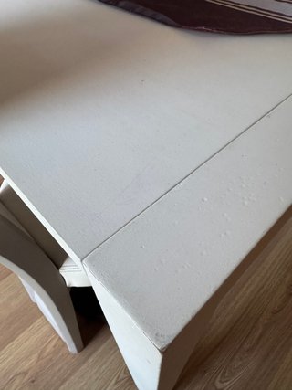 Mesa extensible blanca con 6 sillas