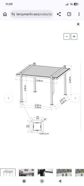Pérgola bioclimática 3.50x3m