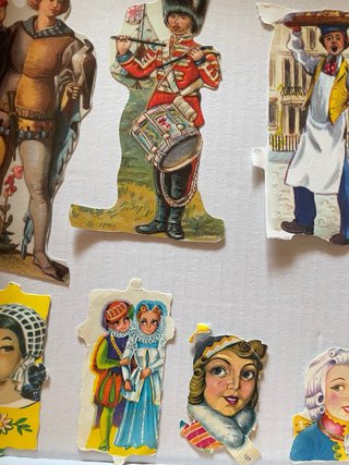 Lote vintage recortables antiguos figuras